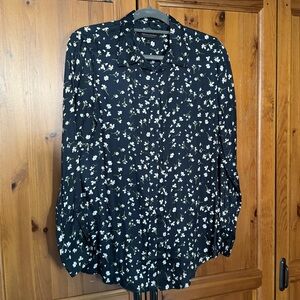 Banana Republic Dark Floral Button Down Shirt